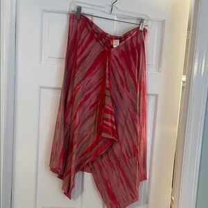 Vibrant Asymmetrical Red and Pink Skirt